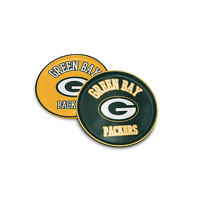 Pegasus Green Bay Packers 8" Home & Away Round Two-Piece Serving Plate Set