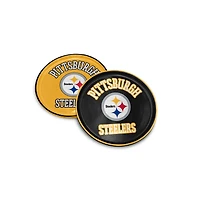 Pegasus Pittsburgh Steelers 8" Home & Away Round Two-Piece Serving Plate Set