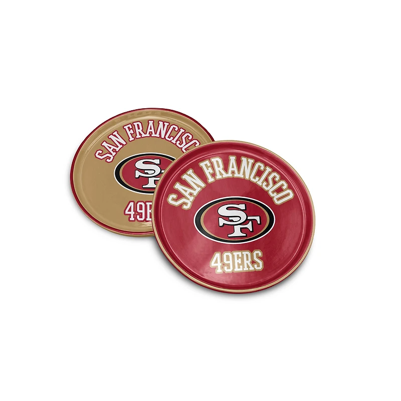 Pegasus San Francisco 49ers 8" Home & Away Round Two-Piece Serving Plate Set