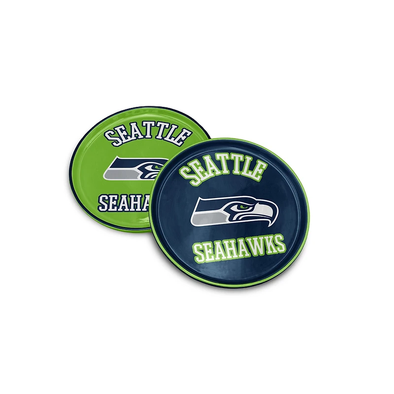 Pegasus Seattle Seahawks 8" Home & Away Round Two-Piece Serving Plate Set