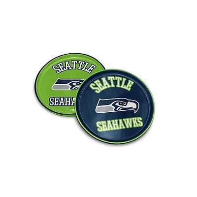 Pegasus Seattle Seahawks 8" Home & Away Round Two-Piece Serving Plate Set