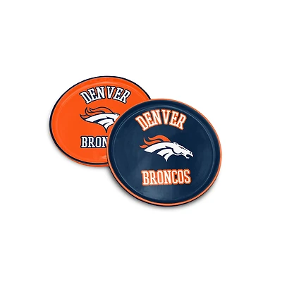Pegasus Denver Broncos 8" Home & Away Round Two-Piece Serving Plate Set
