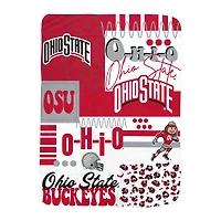 Pegasus Ohio State Buckeyes 66" x 95" Oversized Loco Check Ultra Cozy Blanket