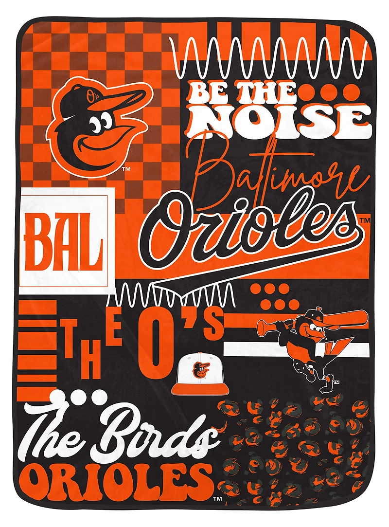 Pegasus Baltimore Orioles 66" x 95" Oversized Loco Check Ultra Cozy Blanket