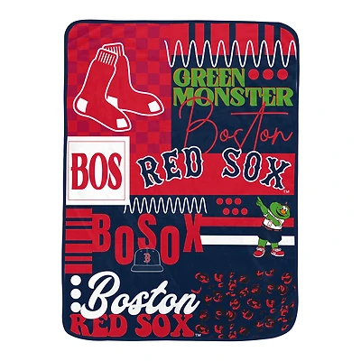 Pegasus Boston Red Sox 66" x 95" Oversized Loco Check Ultra Cozy Blanket