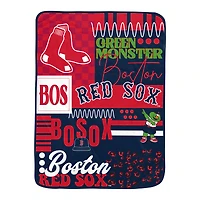 Pegasus Boston Red Sox 66" x 95" Oversized Loco Check Ultra Cozy Blanket