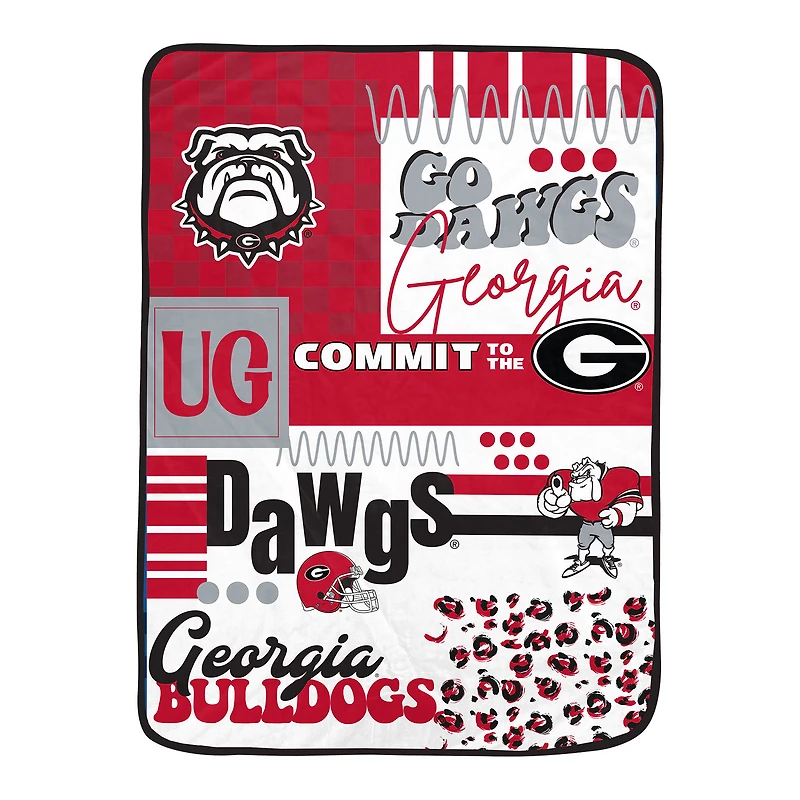 Pegasus Georgia Bulldogs 66" x 95" Oversized Loco Check Ultra Cozy Blanket