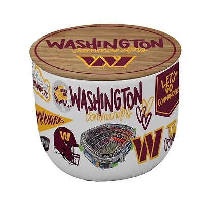 Pegasus Washington Commanders 16oz. Loco Fan Wood Top Ceramic Candle