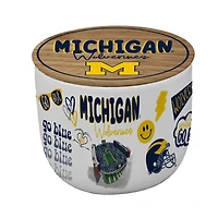 Pegasus Michigan Wolverines 16oz. Loco Fan Wood Top Ceramic Candle