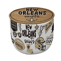 Pegasus New Orleans Saints 16oz. Loco Fan Wood Top Ceramic Candle