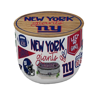 Pegasus New York Giants 16oz. Loco Fan Wood Top Ceramic Candle