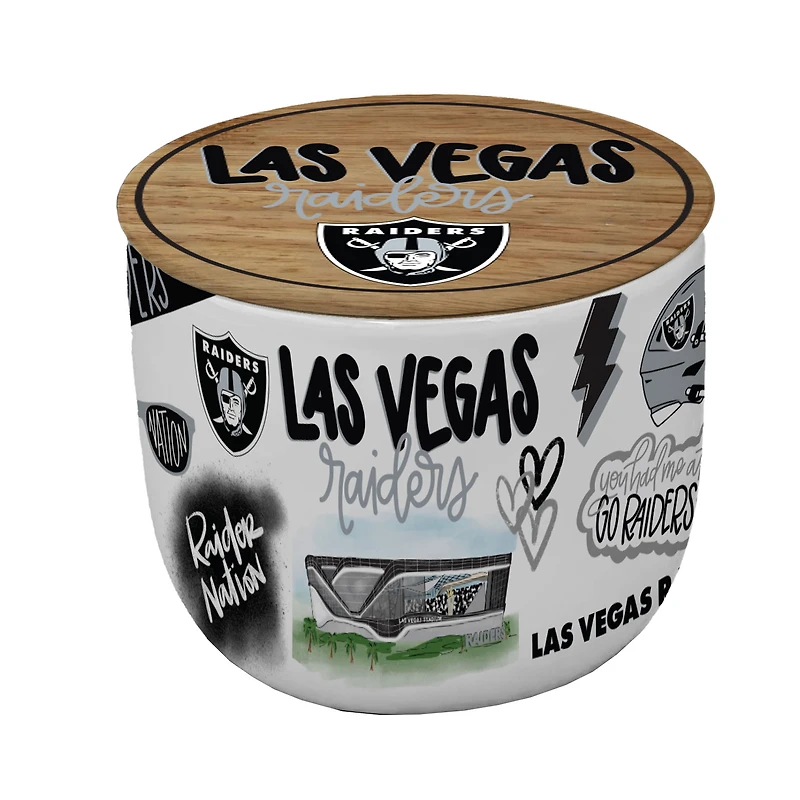 Pegasus Las Vegas Raiders 16oz. Loco Fan Wood Top Ceramic Candle