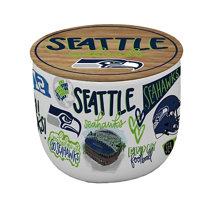 Pegasus Seattle Seahawks 16oz. Loco Fan Wood Top Ceramic Candle