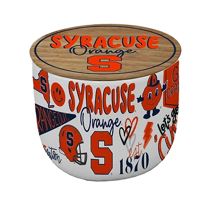 Pegasus Syracuse Orange 16oz. Loco Fan Wood Top Ceramic Candle