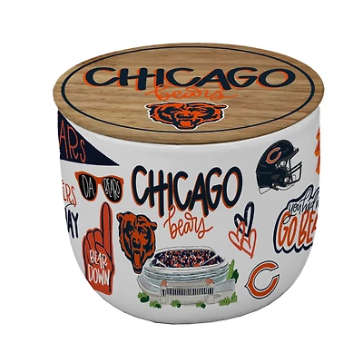 Pegasus Chicago Bears 16oz. Loco Fan Wood Top Ceramic Candle