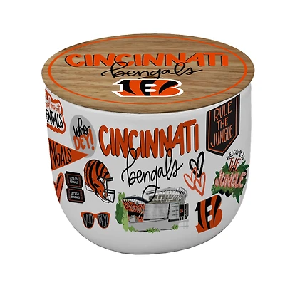 Pegasus Cincinnati Bengals 16oz. Loco Fan Wood Top Ceramic Candle