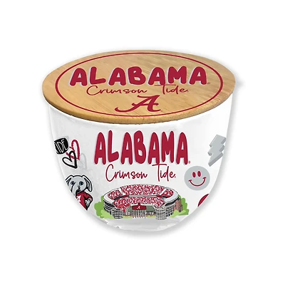Pegasus Alabama Crimson Tide 16oz. Loco Fan Wood Top Ceramic Candle
