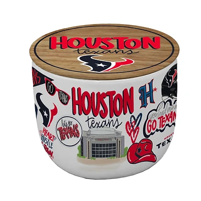 Pegasus Houston Texans 16oz. Loco Fan Wood Top Ceramic Candle