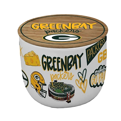 Pegasus Green Bay Packers 16oz. Loco Fan Wood Top Ceramic Candle