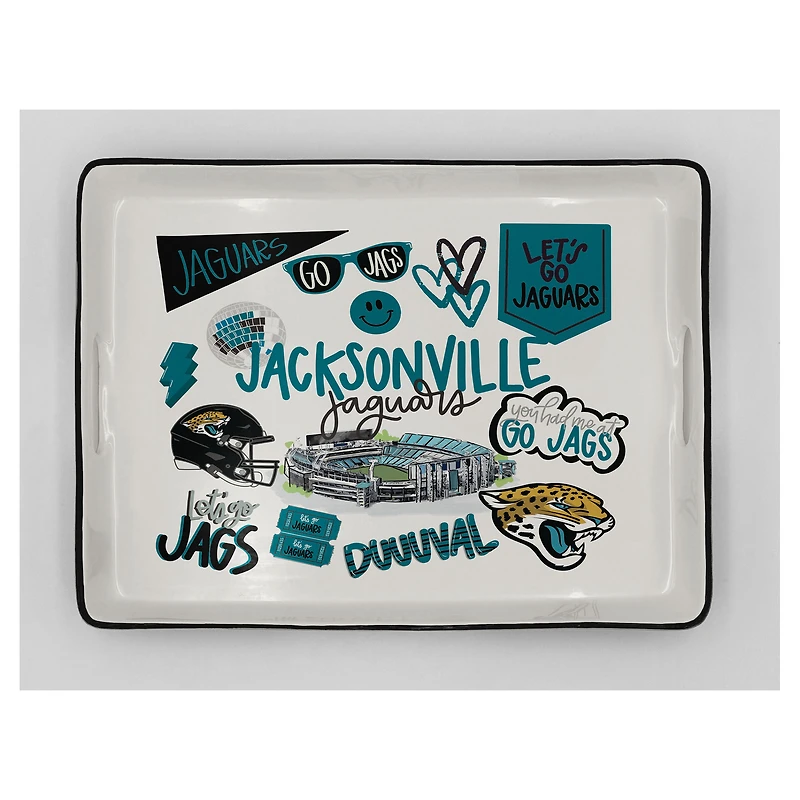 Pegasus Jacksonville Jaguars 11" x 17" Large Loco Fan Serving Tray with Handles