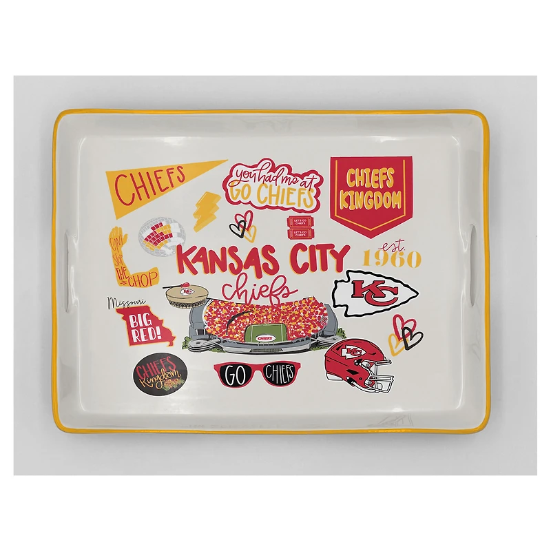 Pegasus Kansas City Chiefs 11" x 17" Large Loco Fan Serving Tray with Handles