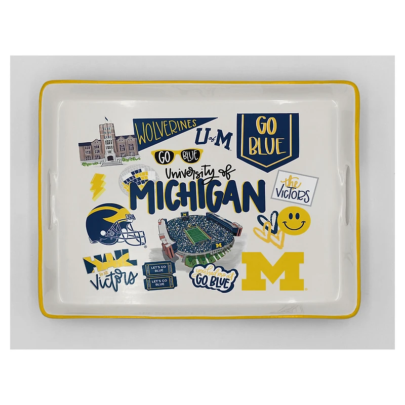 Pegasus Michigan Wolverines 11" x 17" Large Loco Fan Serving Tray with Handles
