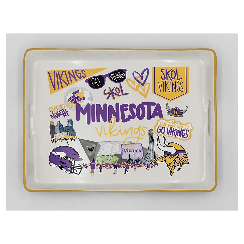 Pegasus Minnesota Vikings 11" x 17" Large Loco Fan Serving Tray with Handles