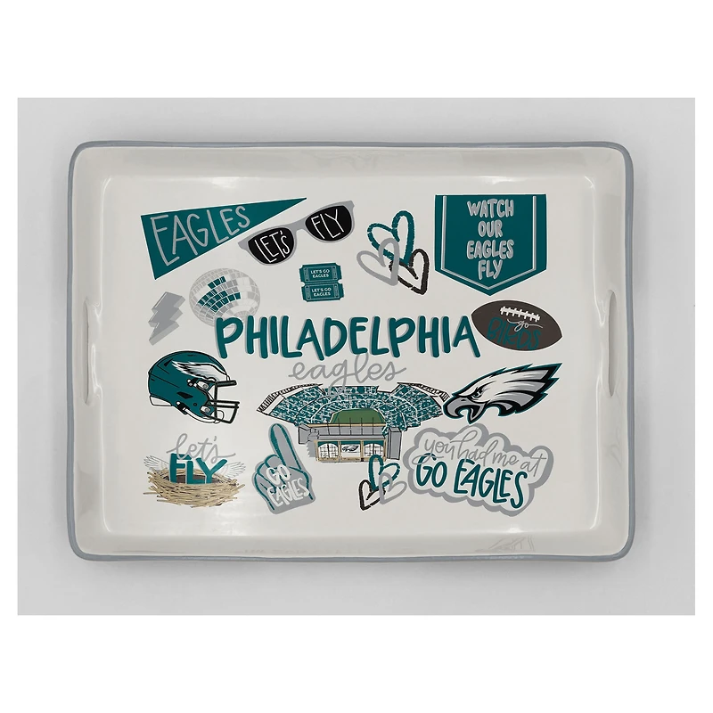 Pegasus Philadelphia Eagles 11" x 17" Large Loco Fan Serving Tray with Handles