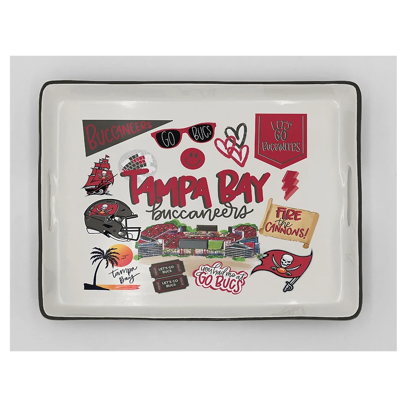 Pegasus Tampa Bay Buccaneers 11" x 17" Large Loco Fan Serving Tray with Handles