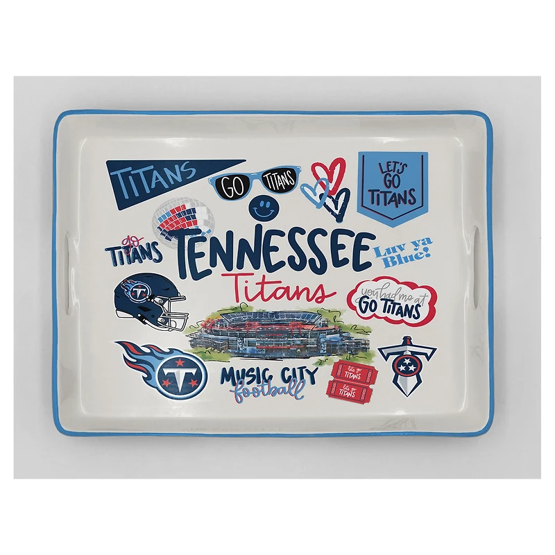 Pegasus Tennessee Titans 11" x 17" Large Loco Fan Serving Tray with Handles