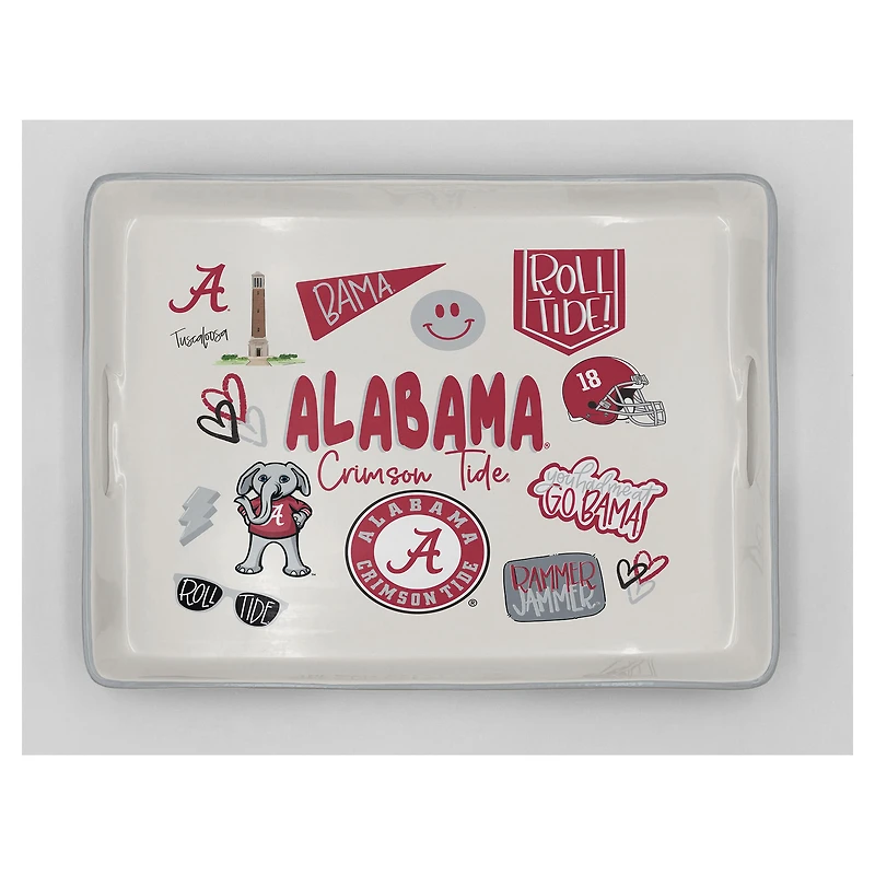 Pegasus Alabama Crimson Tide 11" x 17" Large Loco Fan Serving Tray with Handles