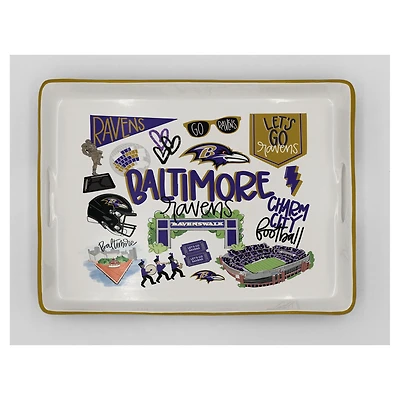 Pegasus Baltimore Ravens 11" x 17" Large Loco Fan Serving Tray with Handles