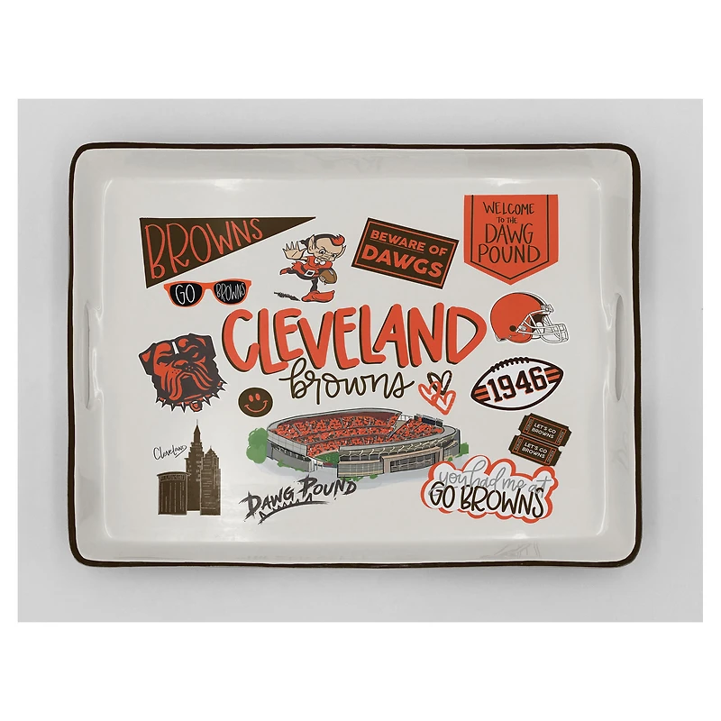 Pegasus Cleveland Browns 11" x 17" Large Loco Fan Serving Tray with Handles