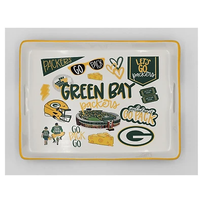 Pegasus Green Bay Packers 11" x 17" Large Loco Fan Serving Tray with Handles