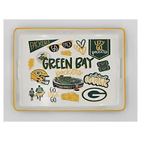 Pegasus Green Bay Packers 11" x 17" Large Loco Fan Serving Tray with Handles