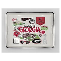 Pegasus Georgia Bulldogs 11" x 17" Large Loco Fan Serving Tray with Handles