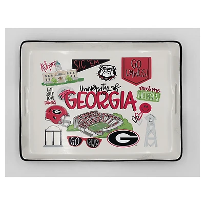 Pegasus Georgia Bulldogs 11" x 17" Large Loco Fan Serving Tray with Handles