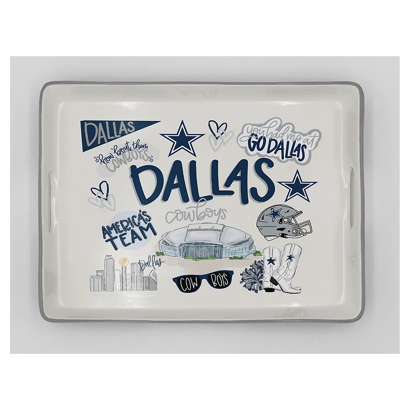 Pegasus Dallas Cowboys 11" x 17" Large Loco Fan Serving Tray with Handles
