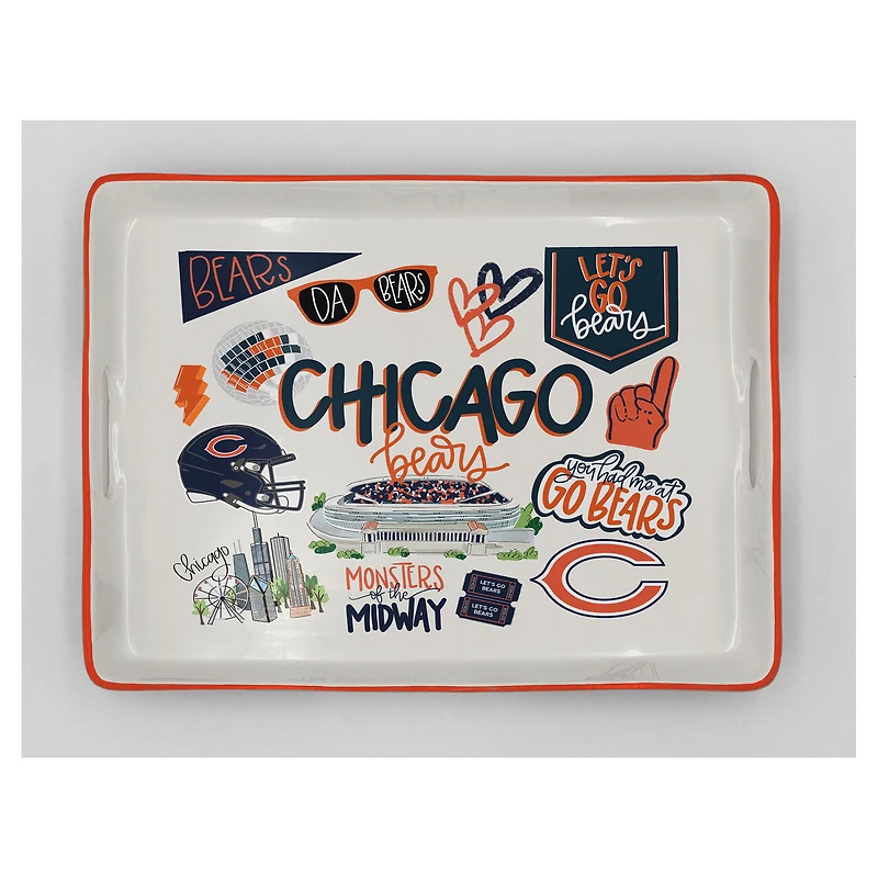 Pegasus Chicago Bears 11" x 17" Large Loco Fan Serving Tray with Handles
