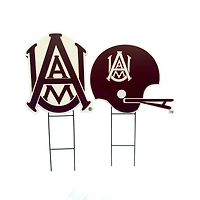 Pegasus Alabama A&M Bulldogs Logo and Helmet Two-Piece Yard Sign Set