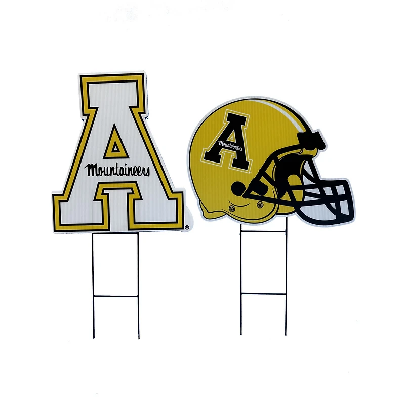 Pegasus Appalachian State Mountaineers Logo and Helmet Two-Piece Yard Sign Set