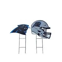 Pegasus Carolina Panthers Logo and Helmet Two-Piece Yard Sign Set