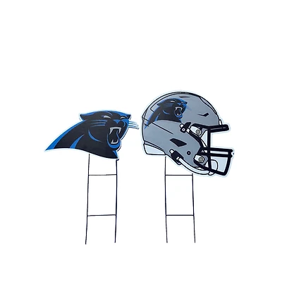 Pegasus Carolina Panthers Logo and Helmet Two-Piece Yard Sign Set