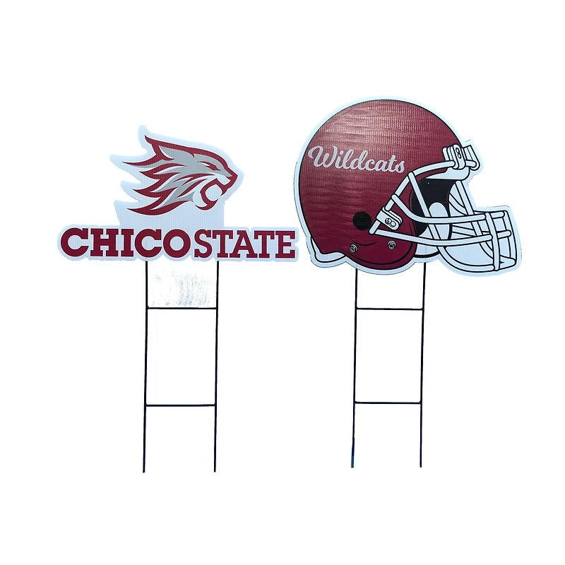 Pegasus Cal State Chico Wildcats Logo and Helmet Two-Piece Yard Sign Set
