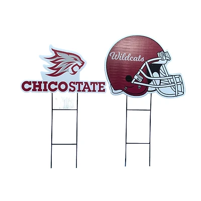 Pegasus Cal State Chico Wildcats Logo and Helmet Two-Piece Yard Sign Set