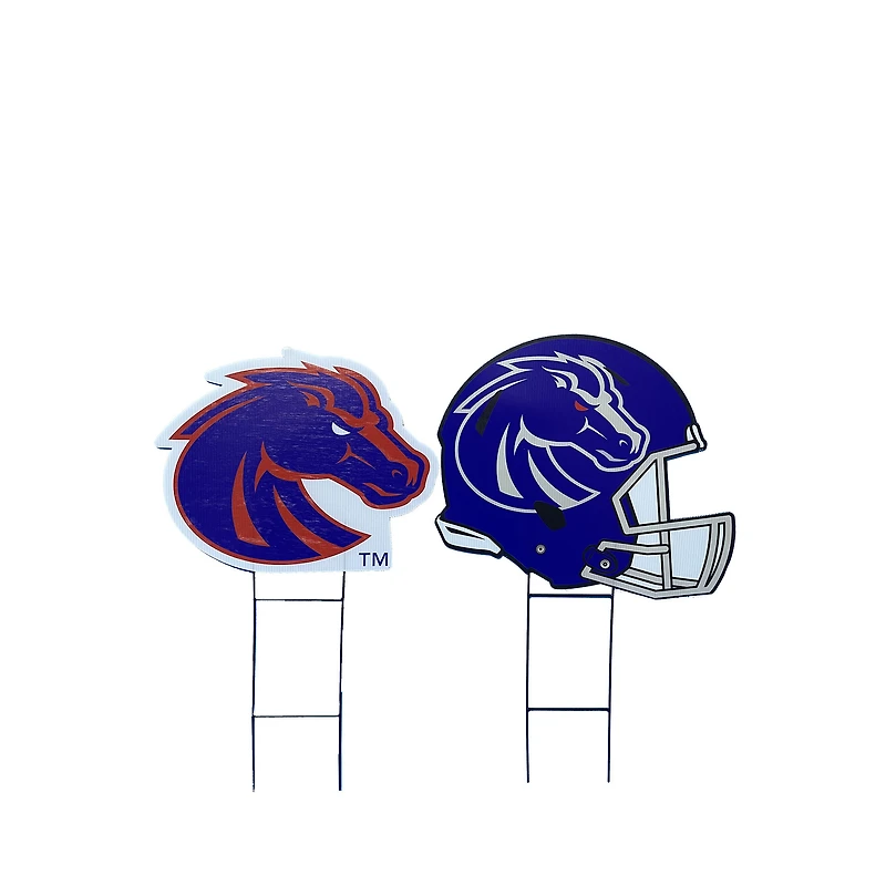 Pegasus Boise State Broncos Logo and Helmet Two-Piece Yard Sign Set