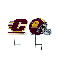 Pegasus Central Michigan Chippewas Logo and Helmet Two-Piece Yard Sign Set