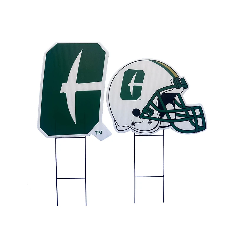 Pegasus Charlotte 49ers Logo and Helmet Two-Piece Yard Sign Set