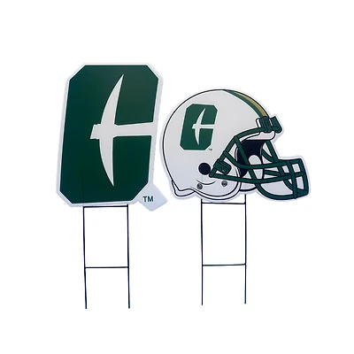 Pegasus Charlotte 49ers Logo and Helmet Two-Piece Yard Sign Set