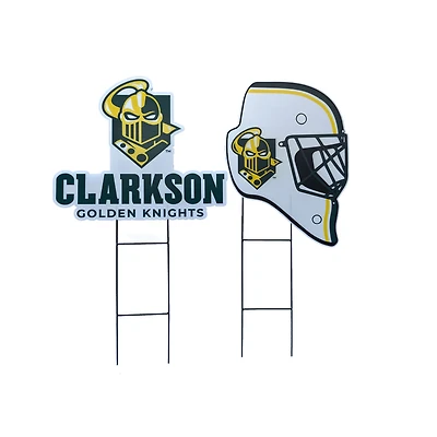 Pegasus Clarkson Golden Knights Logo and Helmet Two-Piece Yard Sign Set